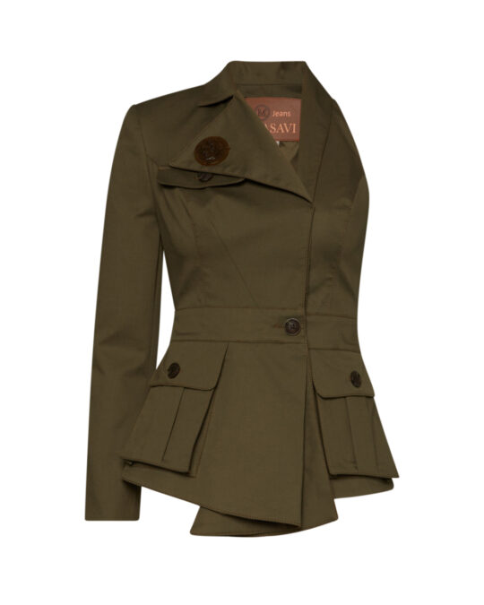 Blazer asimetrica lilla khaki