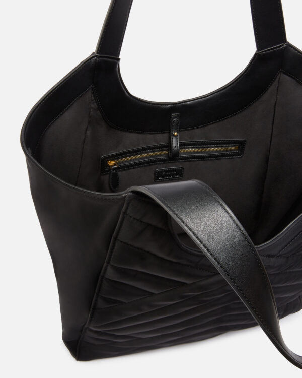 Bolso shopper de tejido reciclado con acolchado puzzle - Imagen 4