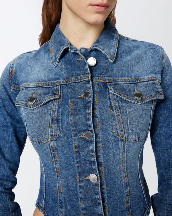 Chaqueta vaquera estilo bustier color índigo - Imagen 4