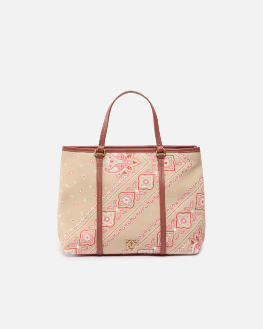 Bolso shopper de mano mediano con estampado de bandana y correa