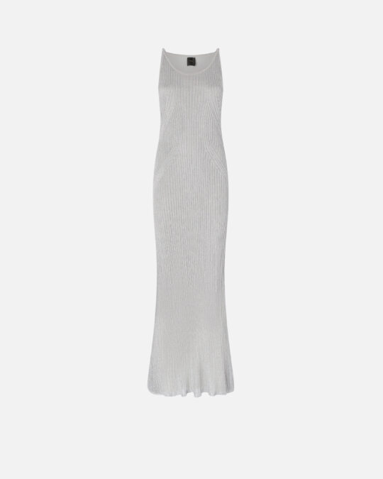 Vestido sin mangas de punto acanalado metalizado