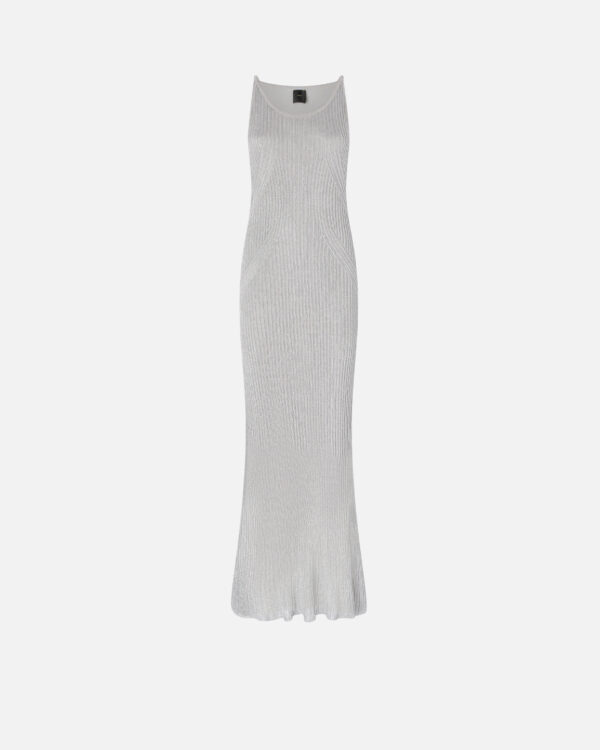 Vestido sin mangas de punto acanalado metalizado