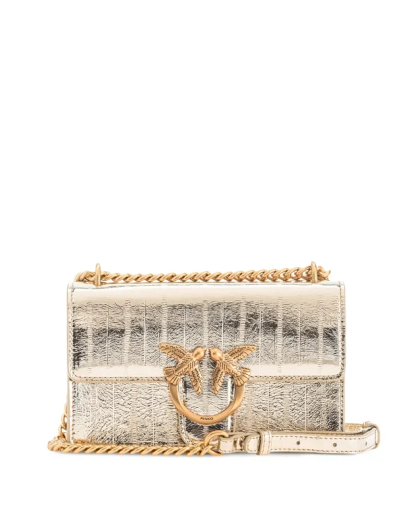 Bolso Pinko Love Bag Mini Oro Metalizado