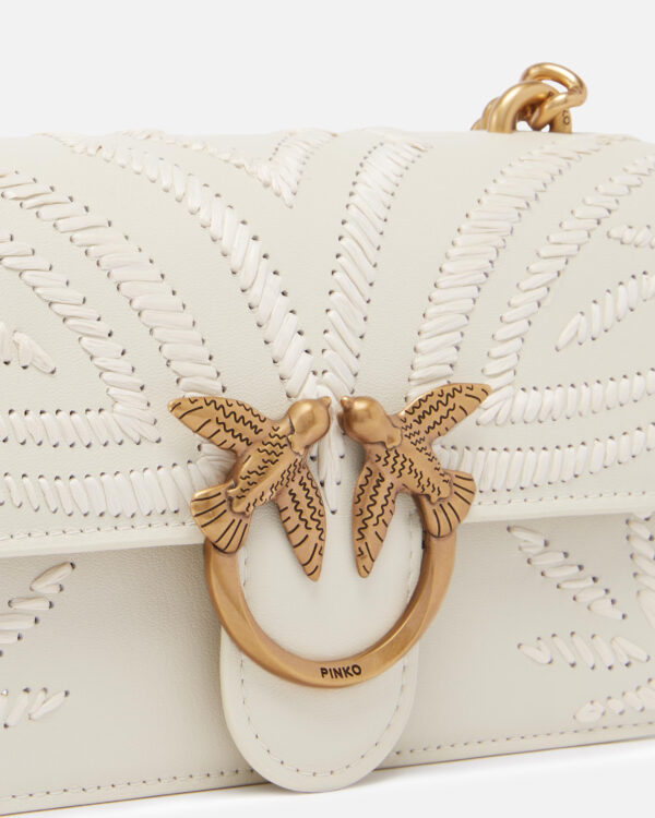 Bolso bandolera pequeño Mini Love Bag con bordado de rafia - Imagen 3