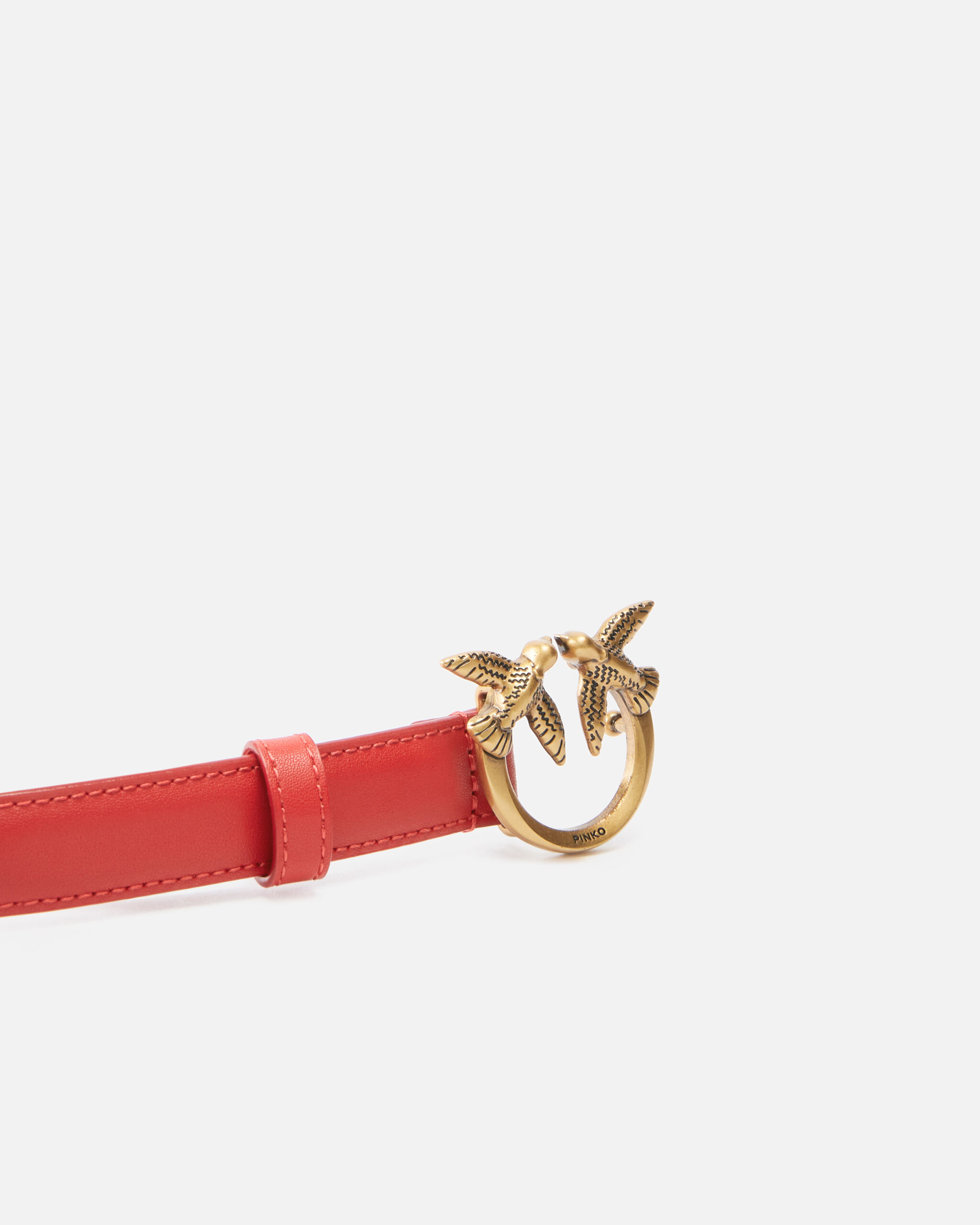 Cinturón fino Love Birds de piel 2cm - Imagen 5