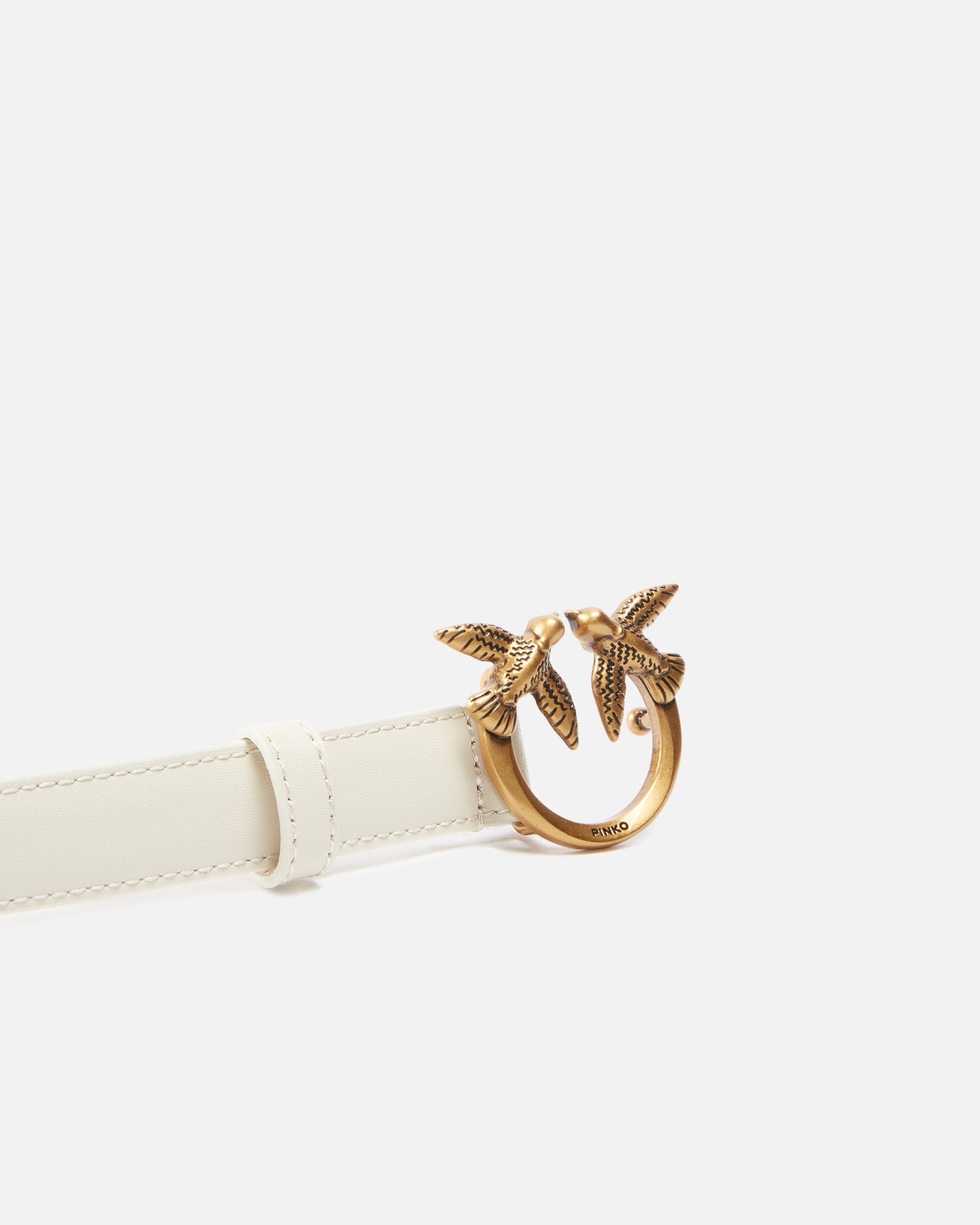 Cinturón fino Love Birds de piel 2cm - Imagen 5