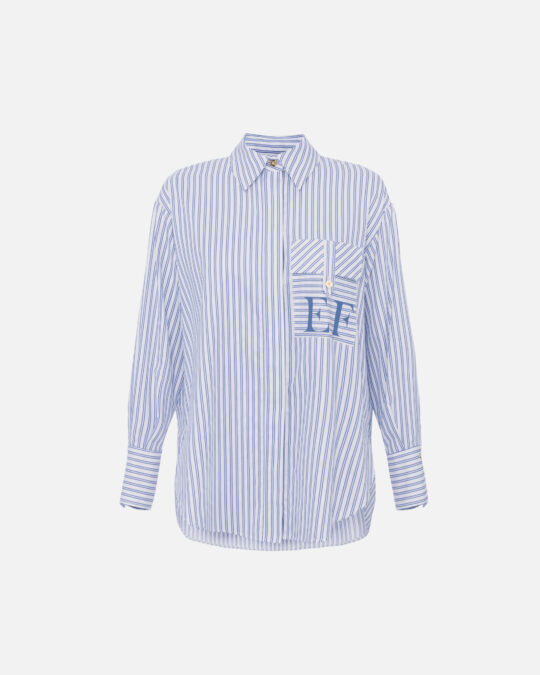 Camisa de popelina de algodón de rayas