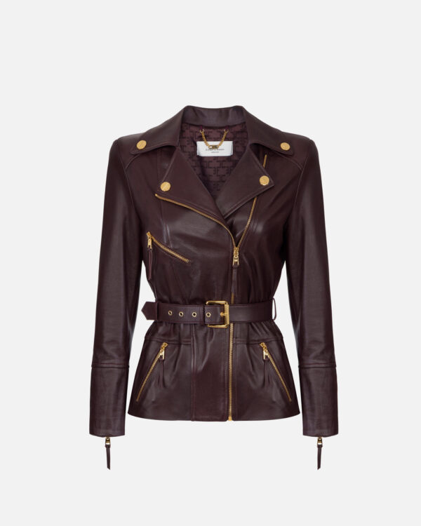 Cazadora biker de piel