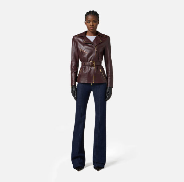 Cazadora biker de piel - Imagen 2