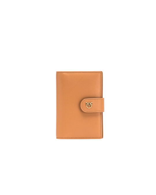 Funda para pasaporte de piel saffiano con logotipo de pajaritos