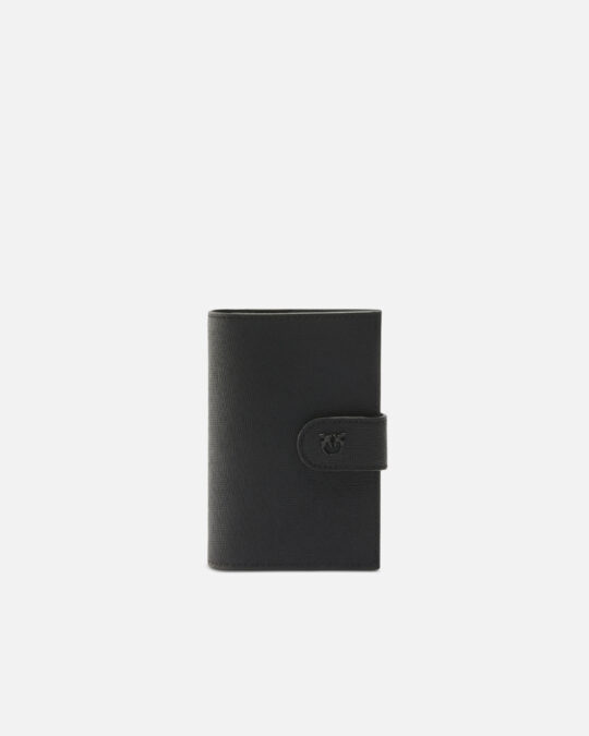 Funda para pasaporte de piel saffiano con logotipo de pajaritos