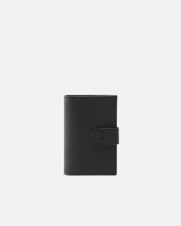 Funda para pasaporte de piel saffiano con logotipo de pajaritos