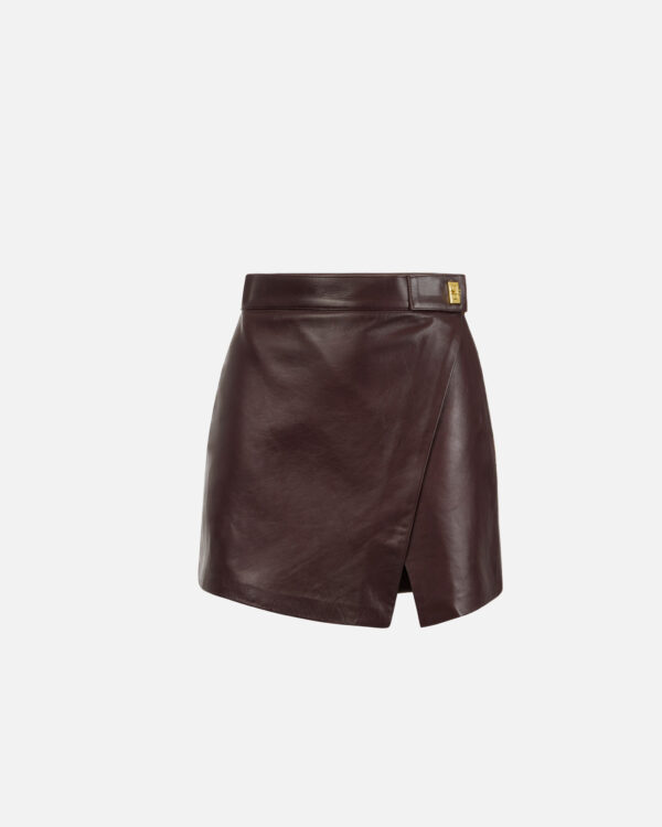 Minifalda de piel de napa