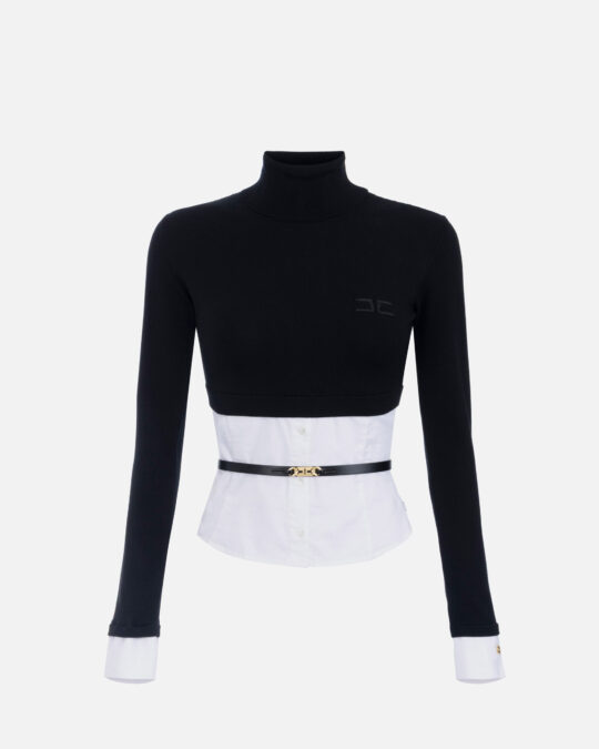 Jersey de viscosa y popelina de algodón
