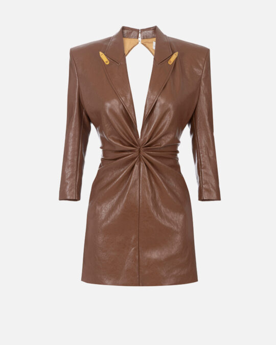 Vestido con efecto craquelé con solapa