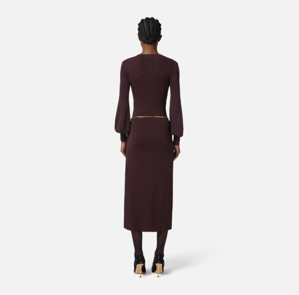 Vestido de punto de viscosa y seda con cinturón - Imagen 5