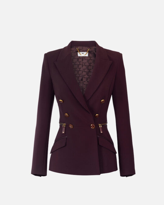 Chaqueta de crepé ligero con detalles cremallera