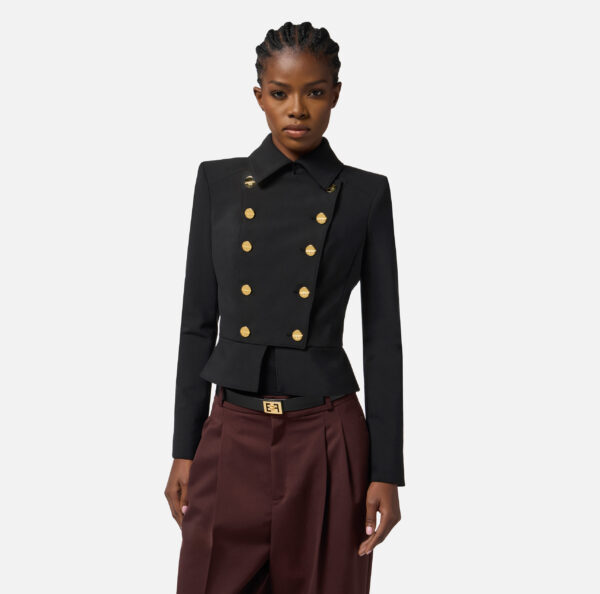 Chaqueta de tela bielástica con botones joya - Imagen 3