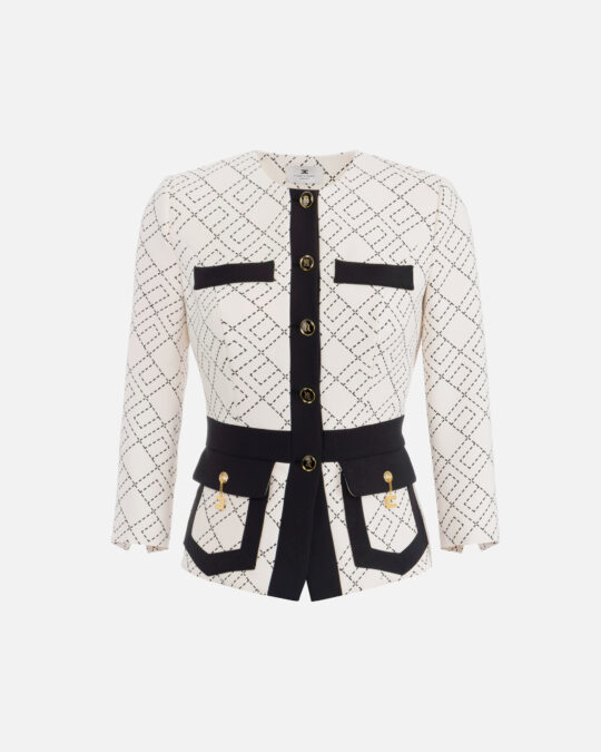 Chaqueta bicolor de crepé doble
