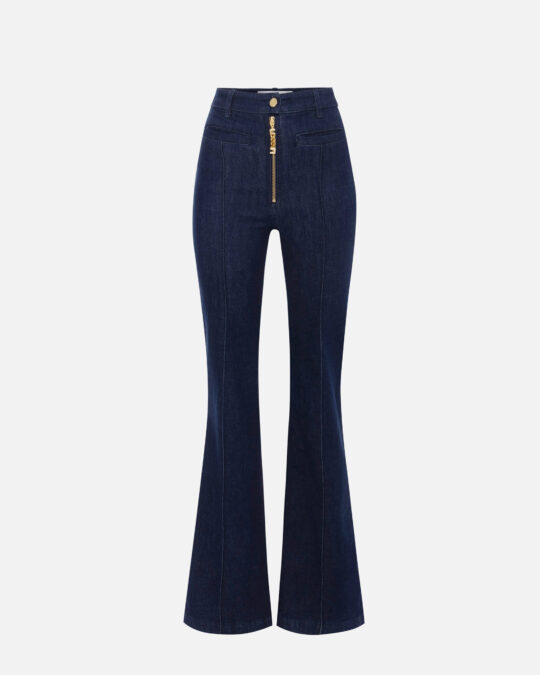 Pantalón denim con cremallera joya