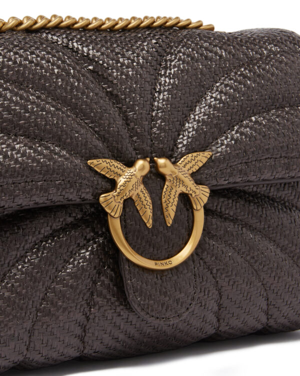 Bolso de hombro de rafia acolchado con mariposa Love Bag Puff - Imagen 4
