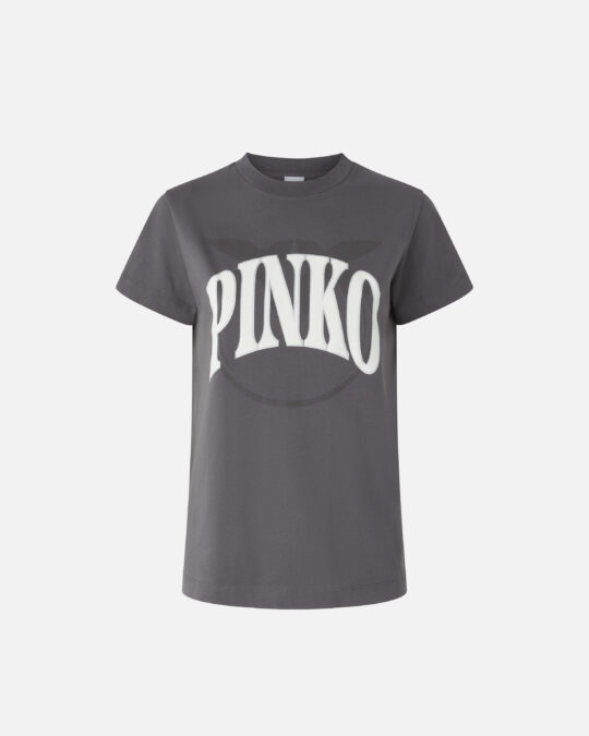 Camiseta con logotipo PINKO y pájaros