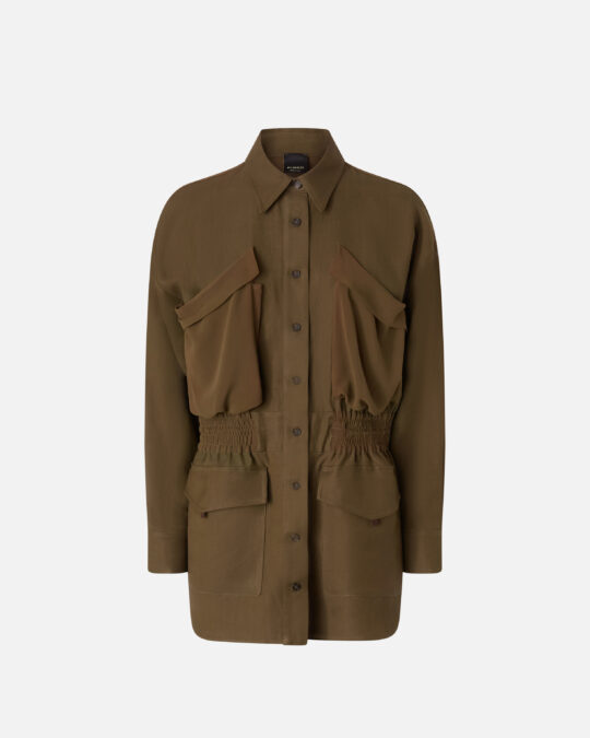 Chaqueta camisera ligera con bolsillos