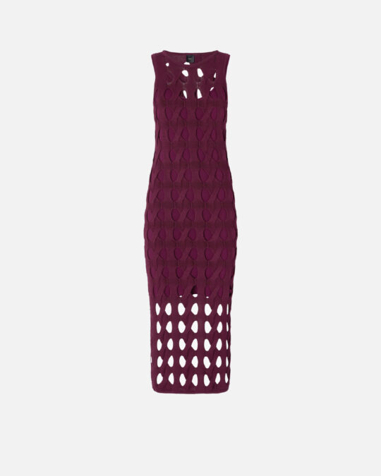 Vestido midi de punto calado