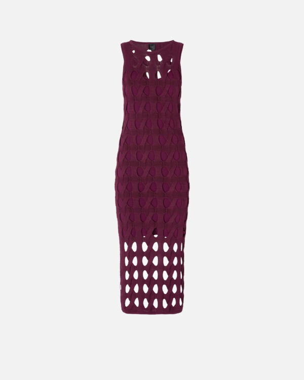 Vestido midi de punto calado