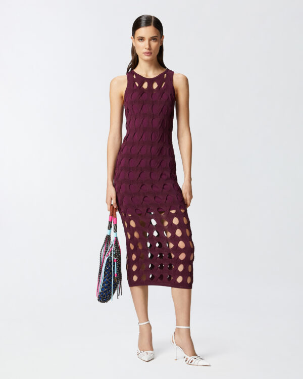 Vestido midi de punto calado - Imagen 2