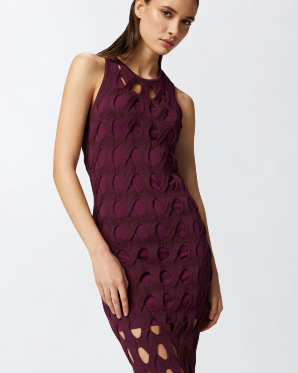 Vestido midi de punto calado - Imagen 4