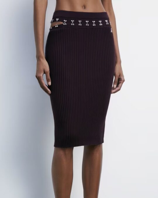 Flada midi glam rock de punto
