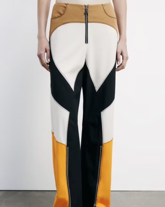 Pantalón estilo carreras color block