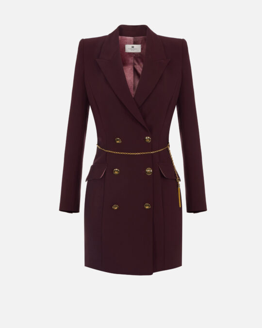 Vestido de crepé ligero con cadena joya