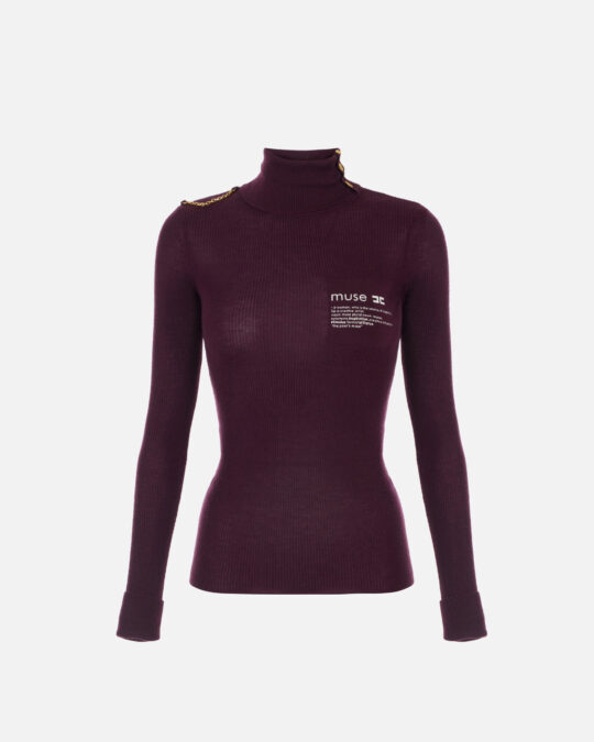 Jersey de cuello alto con detalle de letras