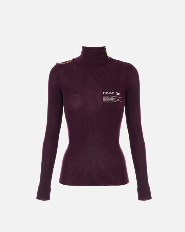 Jersey de cuello alto con detalle de letras