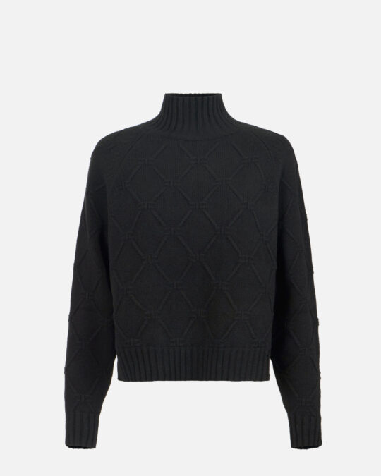 Jersey de punto con rombos jacquard