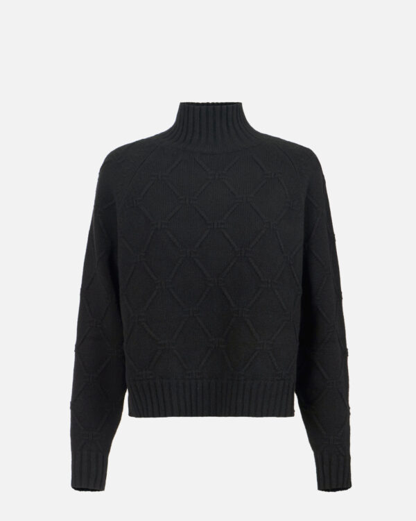 Jersey de punto con rombos jacquard