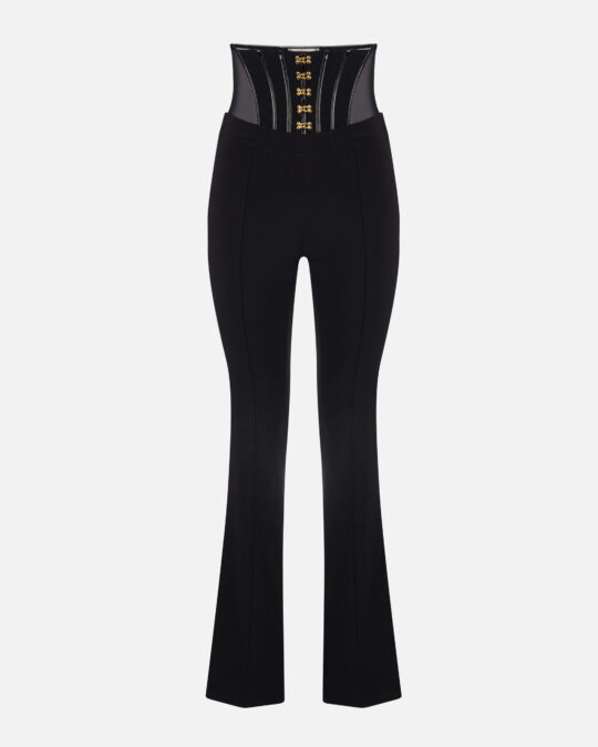 Pantalón de crepé ligero con ganchos joya