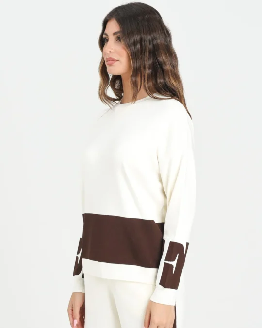Jersey de viscosa con bandas brillantes