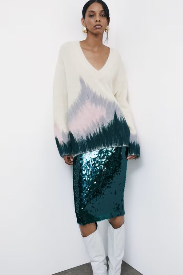 Suéter holgado oversize con estampado - Imagen 2