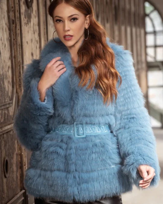 Abrigo de pelo Sky Blue