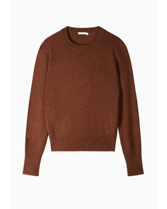 Jersey de cuello redondo en cachemir