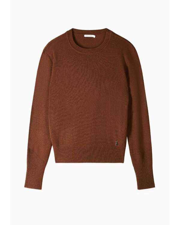 Jersey de cuello redondo en cachemir