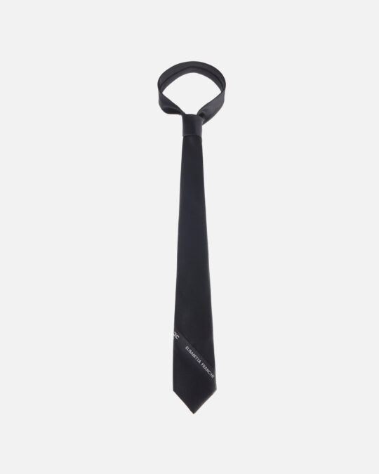 Corbata de sarga con cinta logotipo