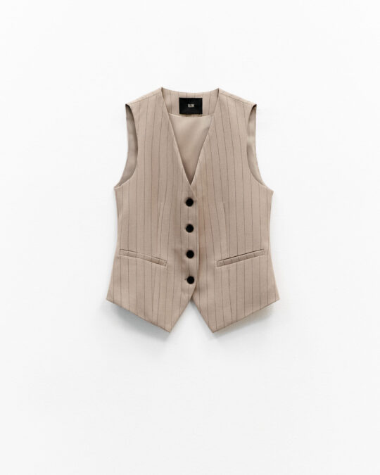 Chaleco Beige con Rayas