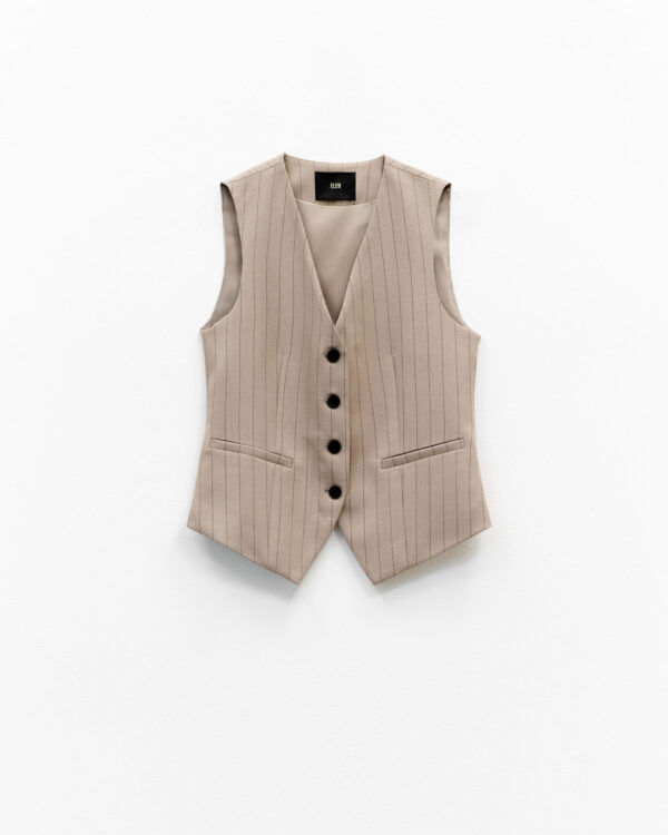 Chaleco Beige con Rayas