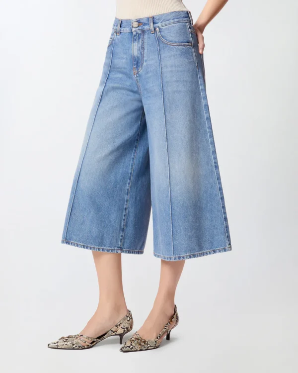 Bermudas vaqueras de pernera ancha