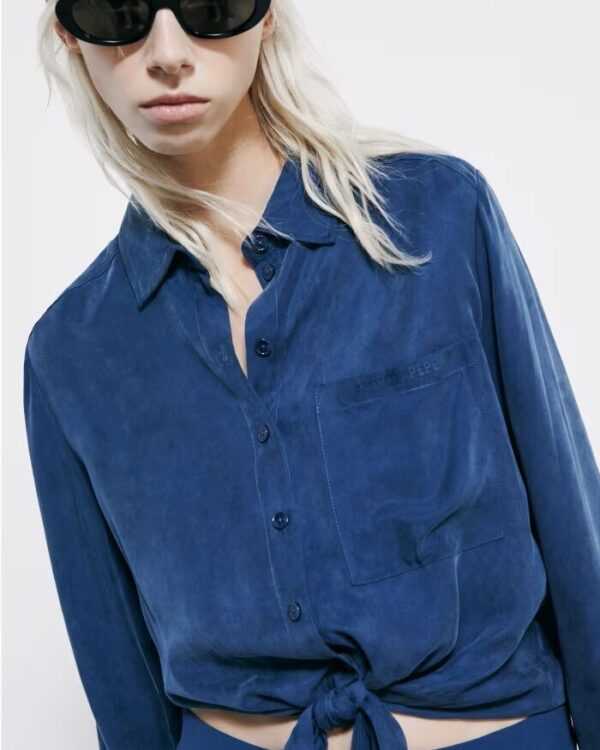 Camisa fluida con lazo - Preventa