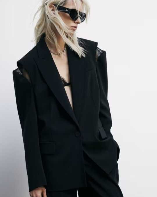 Blazer oversize de crepé - Preventa